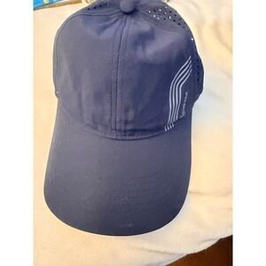 Dinghan Navy Blue Perforated Performance Baseball Cap Adjustable Athletic Hat